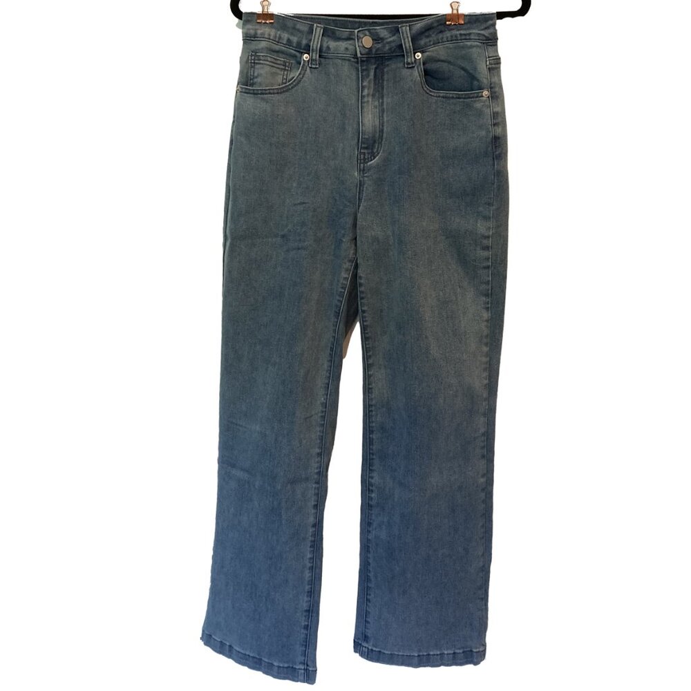 Ettelo Blue cozy straight leg boyfriend jeans size 8